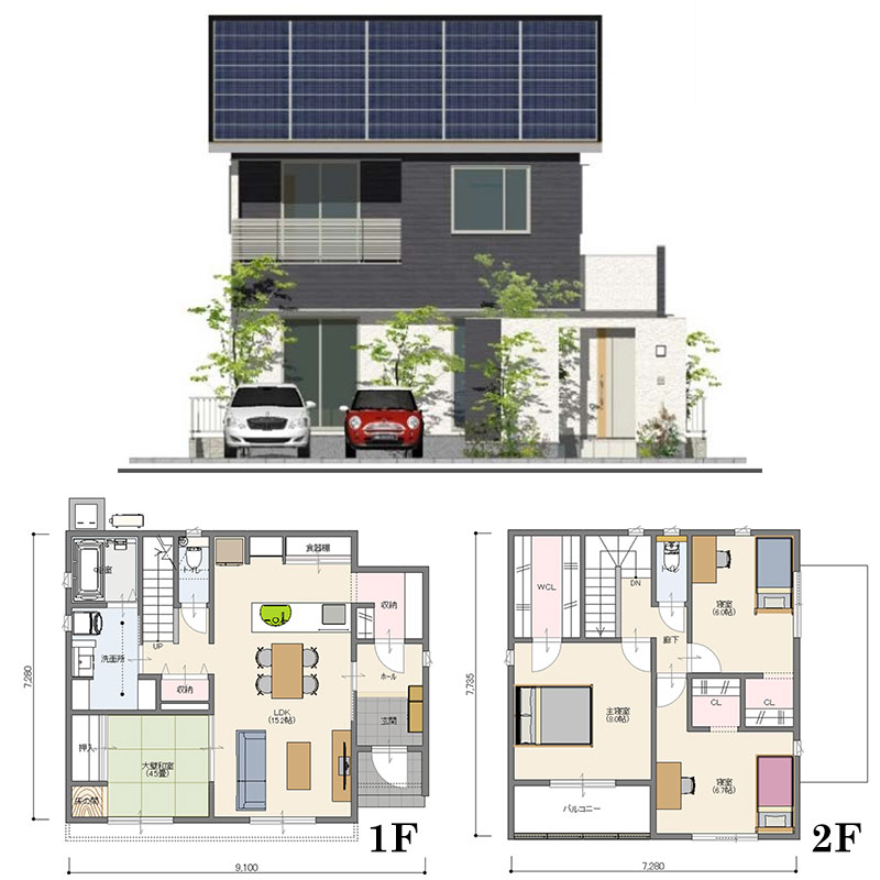 間取り 南玄関 4ldk 36坪 A いえものがたり株式会社 ジャストオーダー 宇都宮市 注文住宅